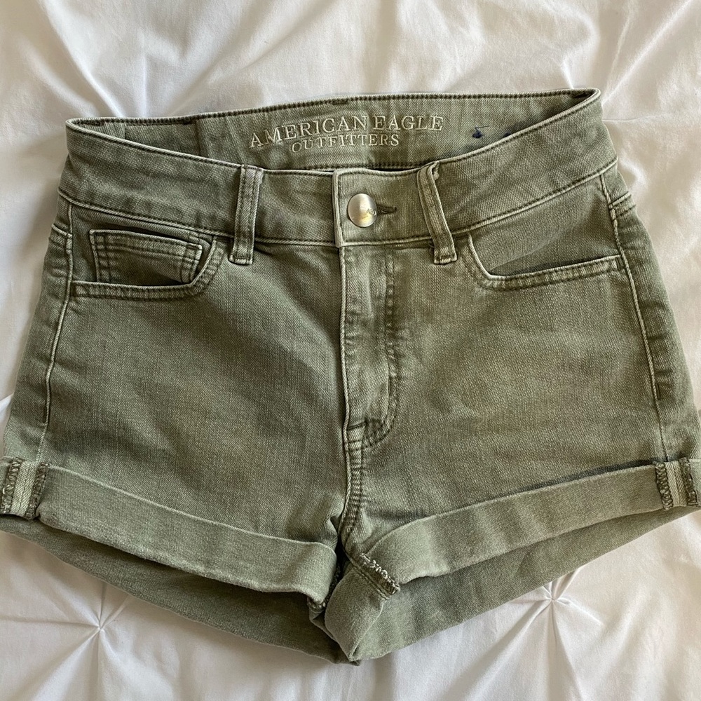 American Eagle Olive Green High rise shorts